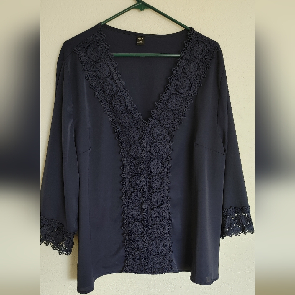 Women's Blue Blouse (Plus)
